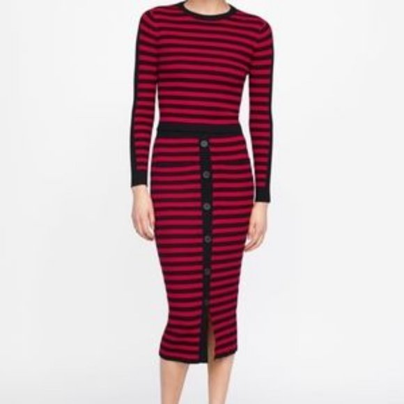 NWT Zara Striped Bodycon Skirt - Picture 2 of 4